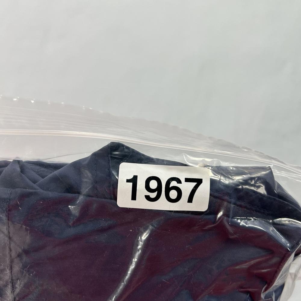 VINTAGE Johnson C Smith JCSU Jacket Mens Medium Blue Hooded Windbreaker - Picture 11 of 11
